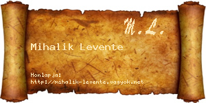 Mihalik Levente névjegykártya