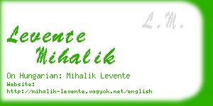 levente mihalik business card